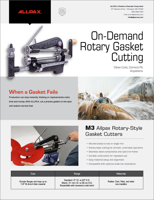 M3 Rotary-Style Gasket Cutter Flyer Thumbnail
