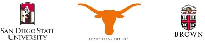San Diego State, Texas Longhorns, Brown University logos
