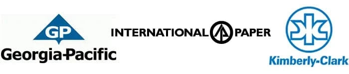 Georgia-Pacific, International Paper, and Kimberly-Clark logos