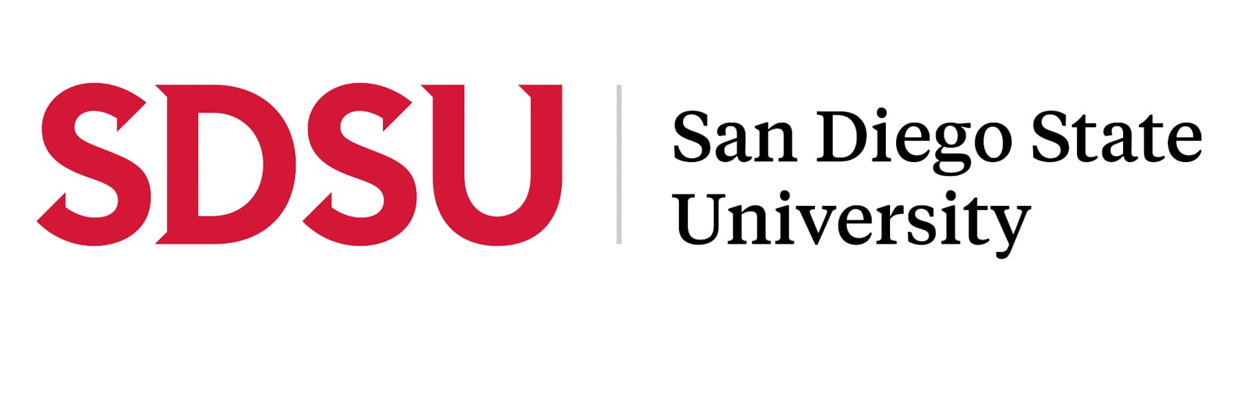 San Diego State University logo with red 'SDSU' and black text on a white background