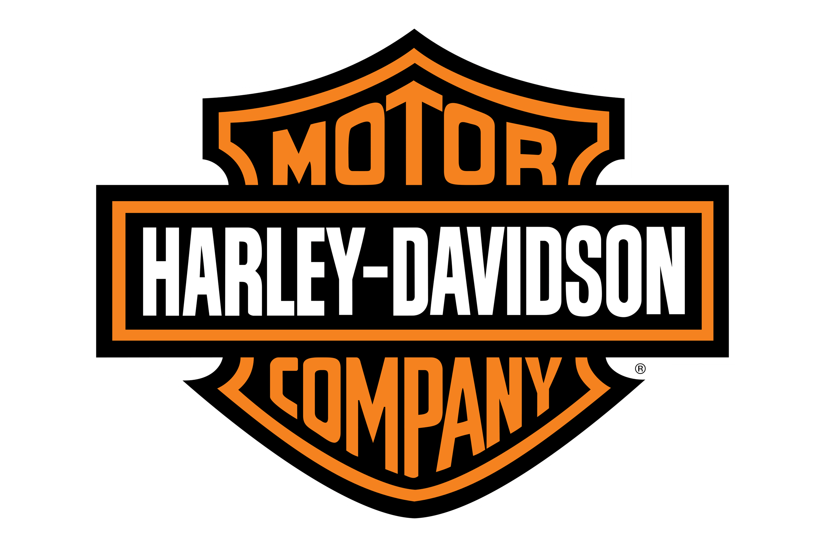 Harley-Davidson logo on a black background