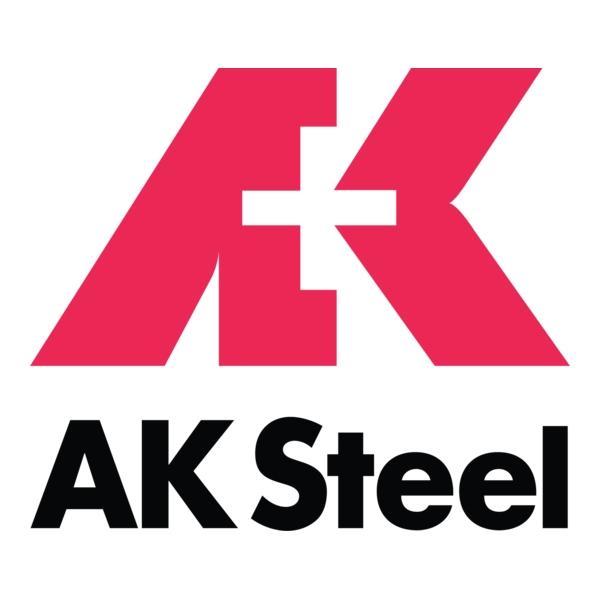 AK Steel logo with red 'AK' letters and black text on a white background