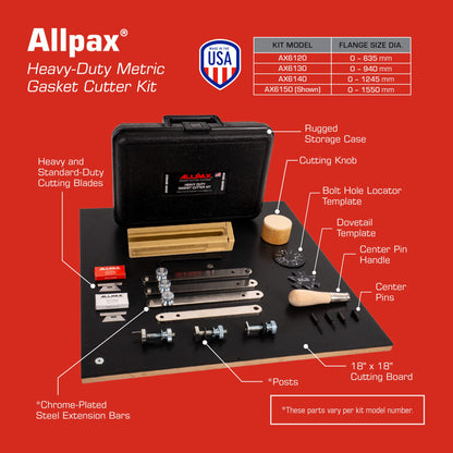 Heavy-Duty Gasket Cutter Kit Metric with Cutting Board - Features & Specs