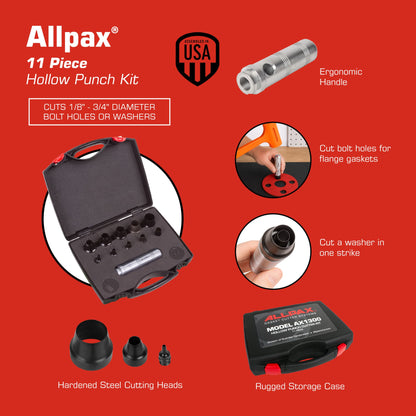 Hollow Punch Kit - 11 Piece - Features & Specs