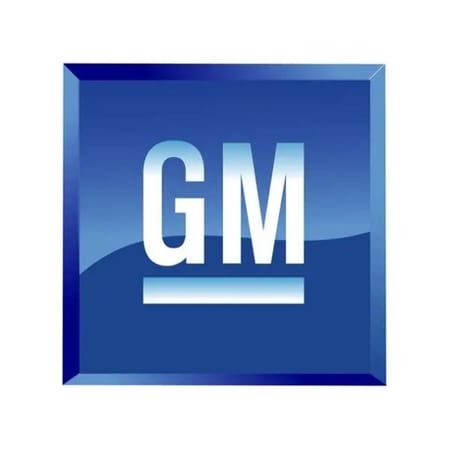 General Motors logo on a blue background
