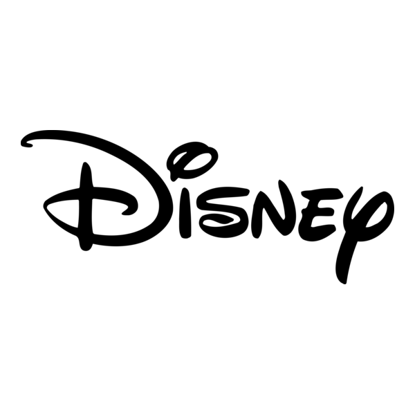 Black Disney logo on a white background