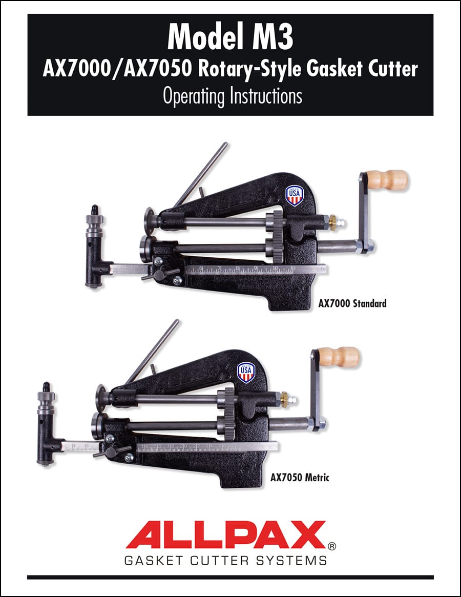 M3 Rotary-Style Gasket Cutter Operating Manual Thumbnail